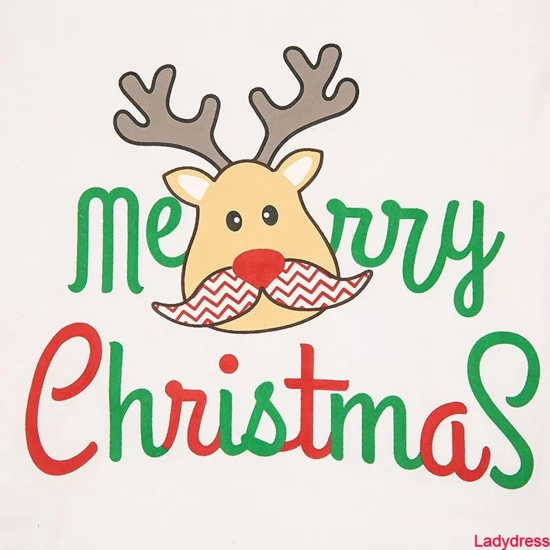 

2020 new New Autumn Winter Family Matching Stripe Pajamas Set Cartoon Deer Print Xmas Nightwear Adult Kids Sleepwear Parent-chil