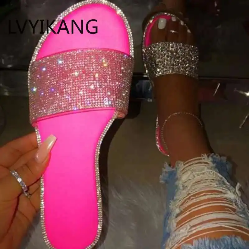 Сандалии женские летние босоножки-гладиаторы со стразами плоская подошва