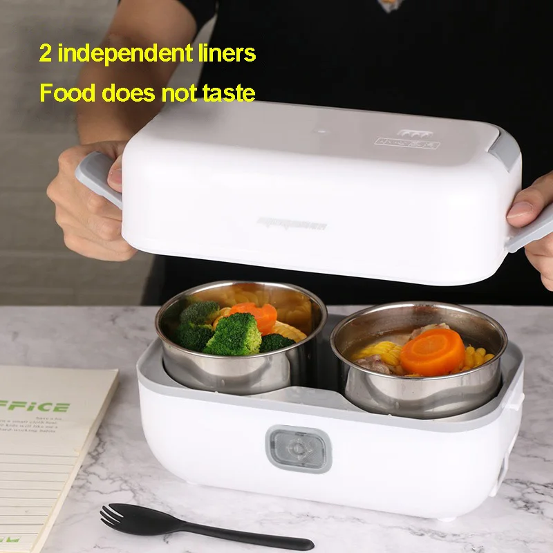 

Portable Mini Electric Lunch Box Stainless Steel Liner Double Insulation Heating Food Warmer Home Office Heater Rice Container