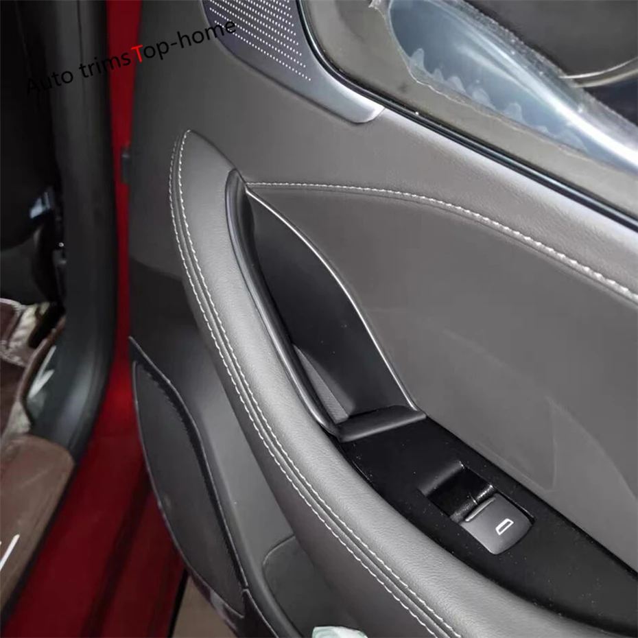 Скидка Yimaautotrims автомобильные дверные ручки для хранения Органайзер для автомобиля коробка держатель телефона Пластик Накладка для Cadillac CT5 CT5-V 2020 ...