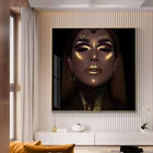 Африканская черная и Золотая Женская картина маслом на холсте куадро плакаты и принты скандинавские настенные художественные картины для гостиной
