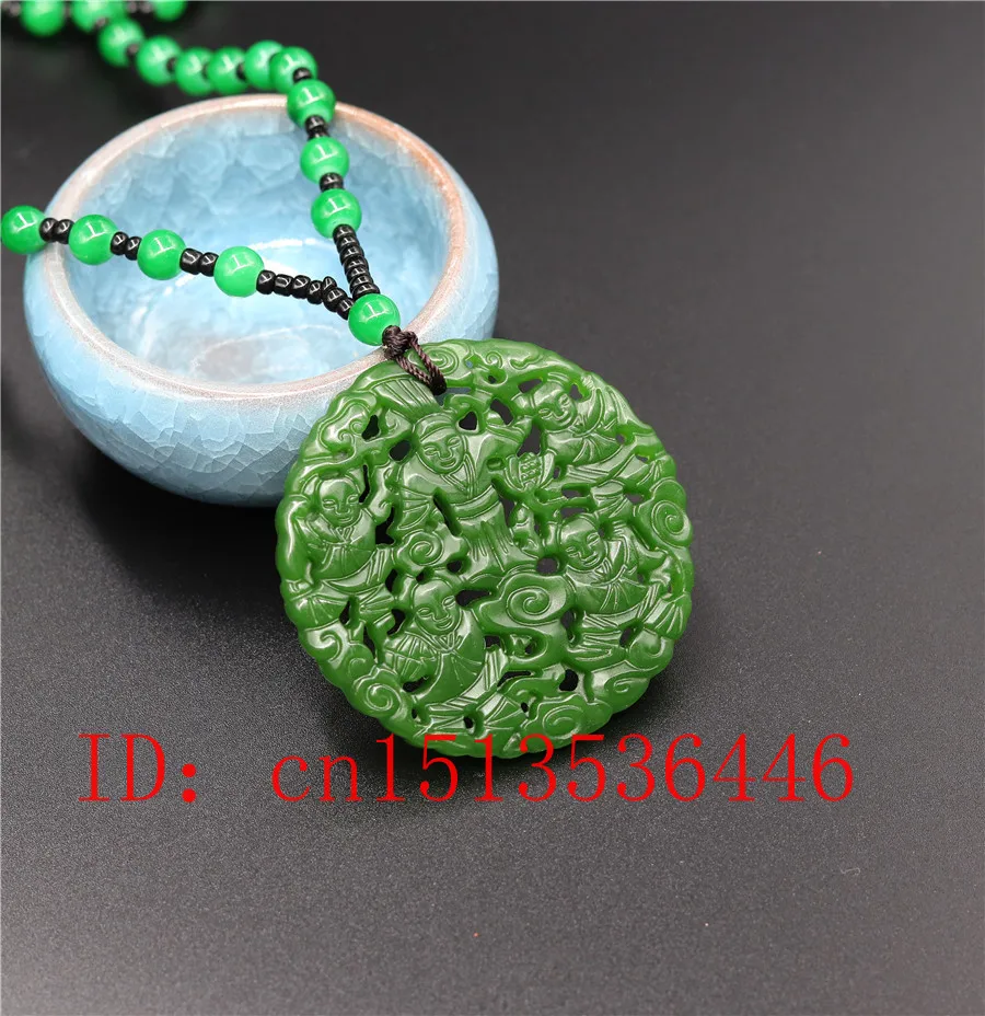 Ожерелье с подвеской из натурального зеленого нефрита ювелирные изделия