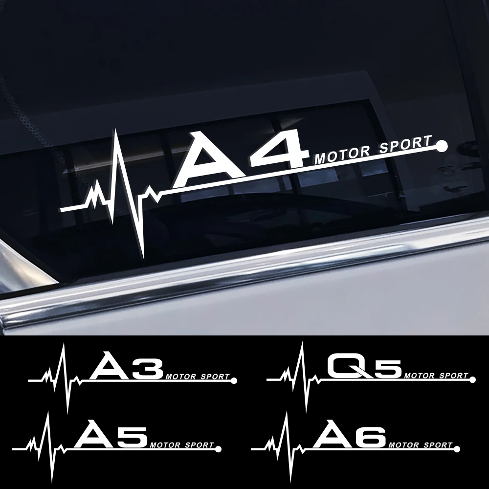

For A4 B5 B6 B7 B8 B9 A3 8P 8V 8L A5 A6 C6 C5 C7 4F A1 A7 A8 Q2 Q3 Q5 Q7 RS3 RS4 RS5TT Car Side Window Stickers Decals,20*7cm