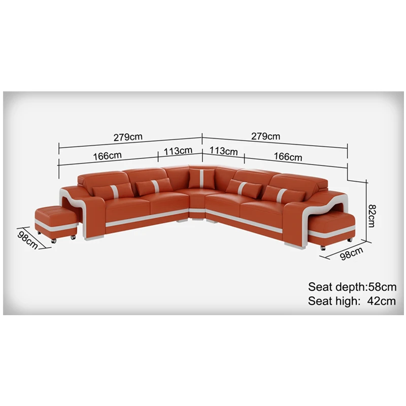 Новый дизайн высокого класса диван мебель гостиная секционный с набор для