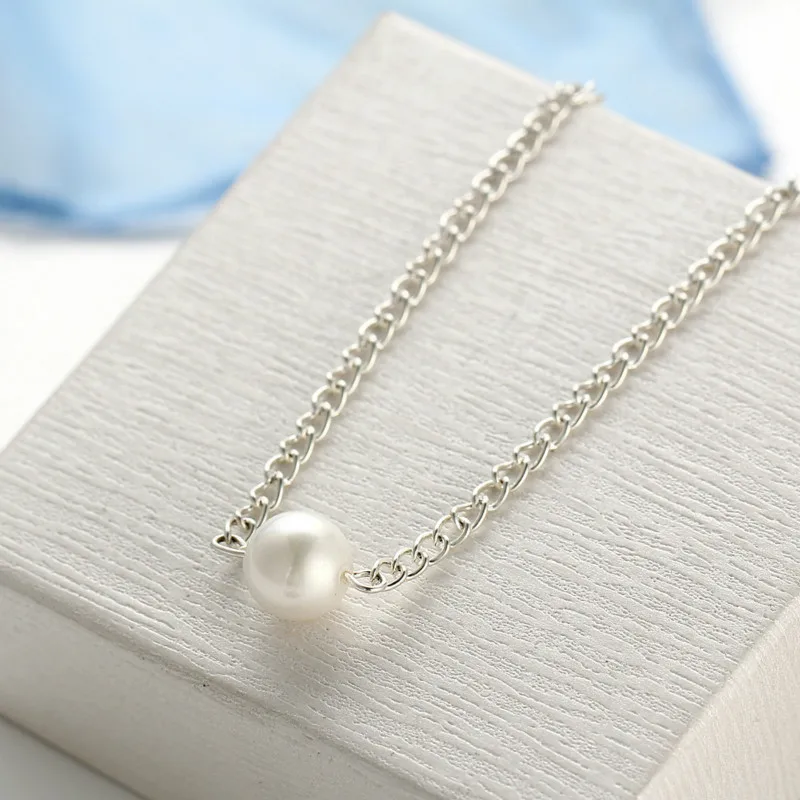 

New Style Necklace Retro Simple Single Artificial Pearl Single Layer Necklace Necklace Choker Accessories Women's