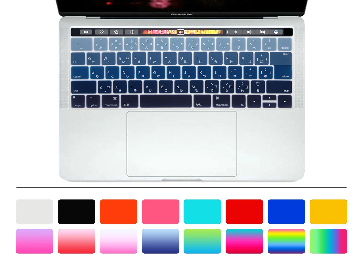 Чехол для клавиатуры HRH с японскими животными Омбре радуга Mac Pro 13 дюймов 15 A1706 A1707