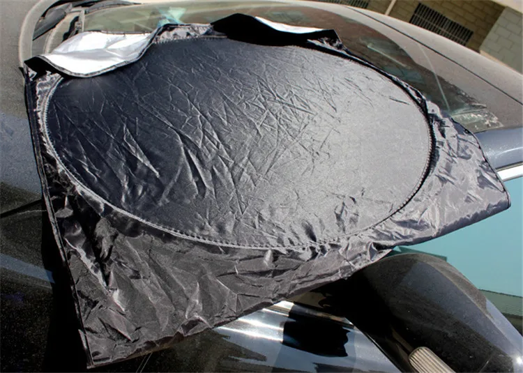 160 × 86 см серебряная ткань солнцезащитный козырек с ушками автомобиля Снежный