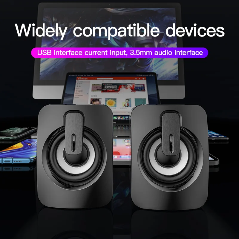 

Microcomputer speaker, USB wired speaker, 3D stereo, surround sound, PC, laptop, non Bluetooth speaker