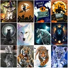 5D алмазная живопись, пейзаж, животные, тигр, алмазная вышивка, мозаика, Набор для вышивки крестиком, картина домашнее украшение на Хэллоуин