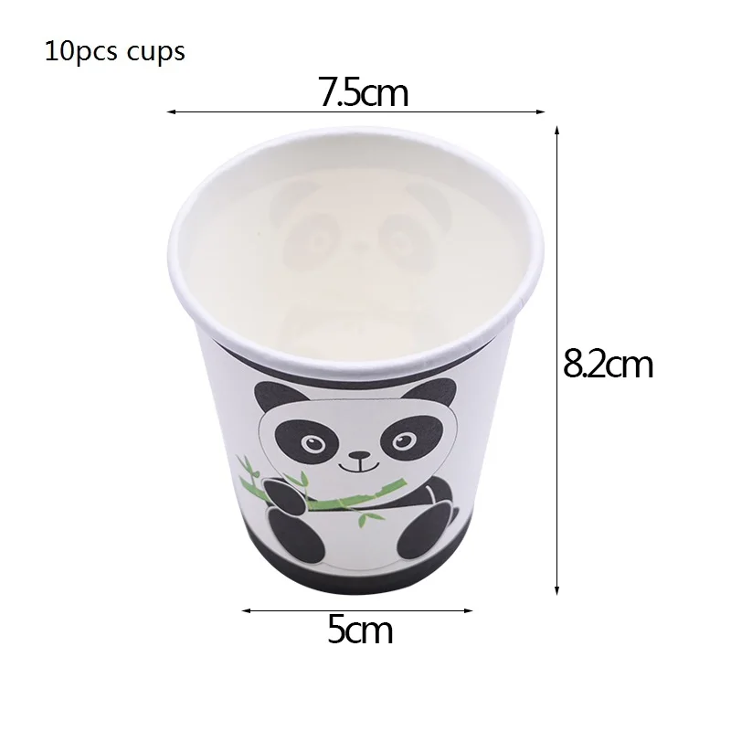 10pcs paper cups Мультяшные воздушные шары из фольги с пандой, воздушные гелиевые воздушные шары для вечеринки в честь Дня Рождения, аксессуары для детского душа, детские игрушки - Цвет: 10pcs paper cups