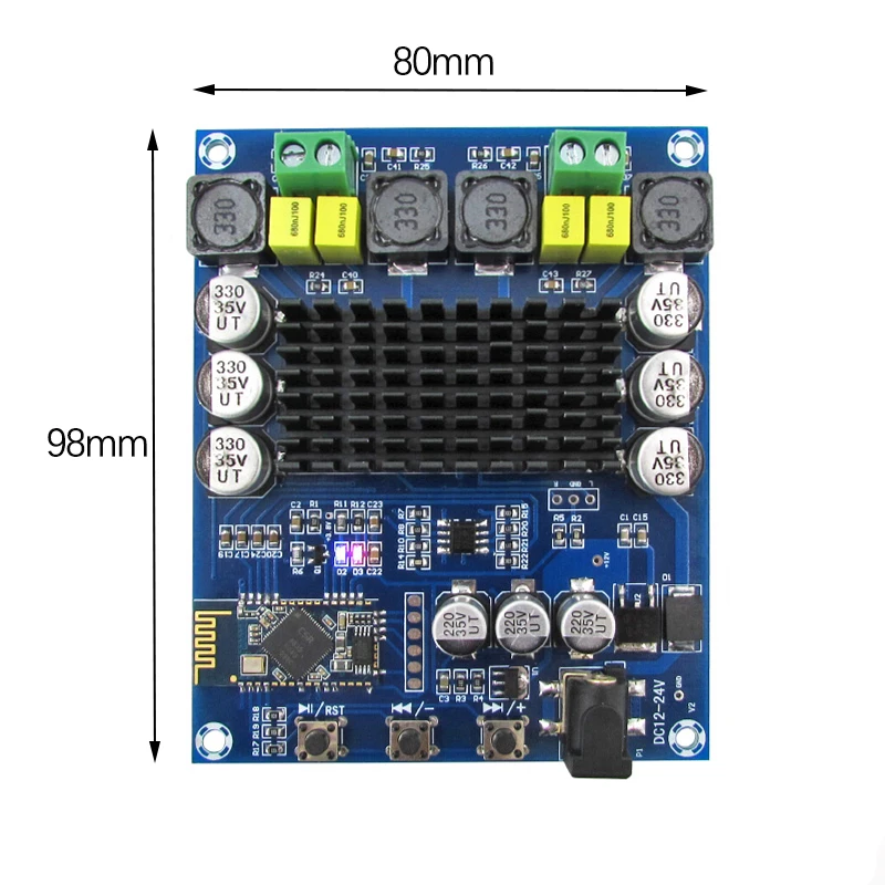 Bluetooth двухканальный 120 Вт* 2 Цифровой усилитель модуль TPA3116D2 Bluetooth аудио усилители доска DC12-24V для дома динамик