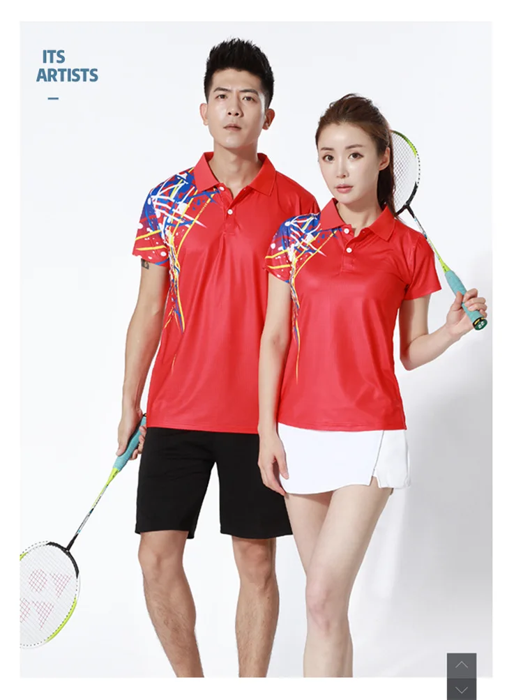 Новинка 2019 рубашка для бадминтона Мужская/Женская быстросохнущая футболка