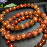 natural copper rutilated quartz bracelet brazil 8 3 9mm brazil clear round beads women men cat eye wealthy aaaaaaa