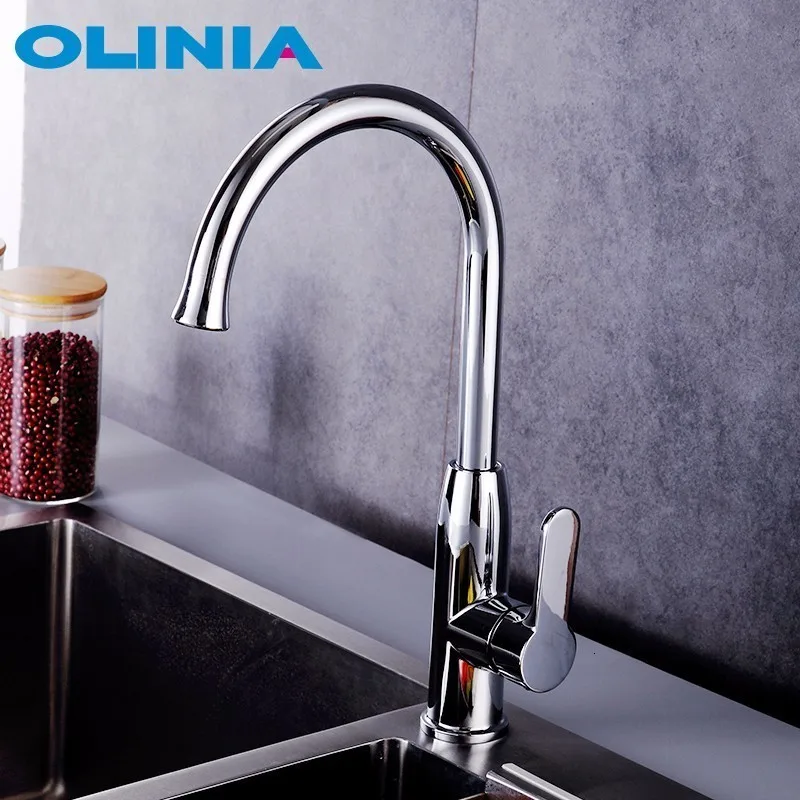 Olinia кухонный кран для раковины современный стиль с одной ручкой на бортике
