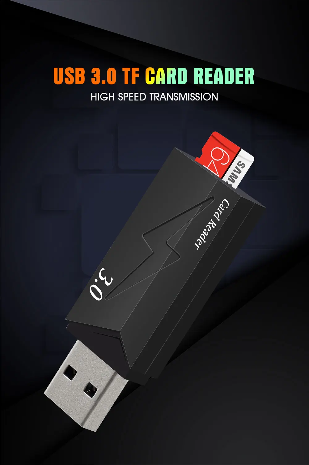 Крутой черный usb 3,0 мульти смарт-считыватель карт памяти мини кардридер для microsd компьютера ноутбука