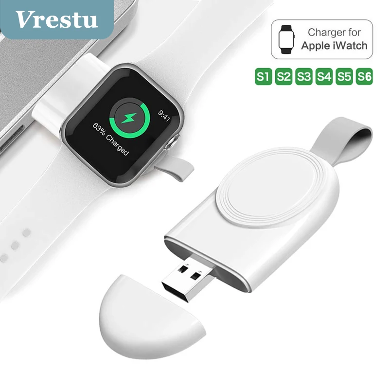 

Mini Portable Wireless Charger for Apple iWatch1 2 3 4 5 6 Dock Adapter Fast Charging Charger Smart Watch Wireless Charging Base