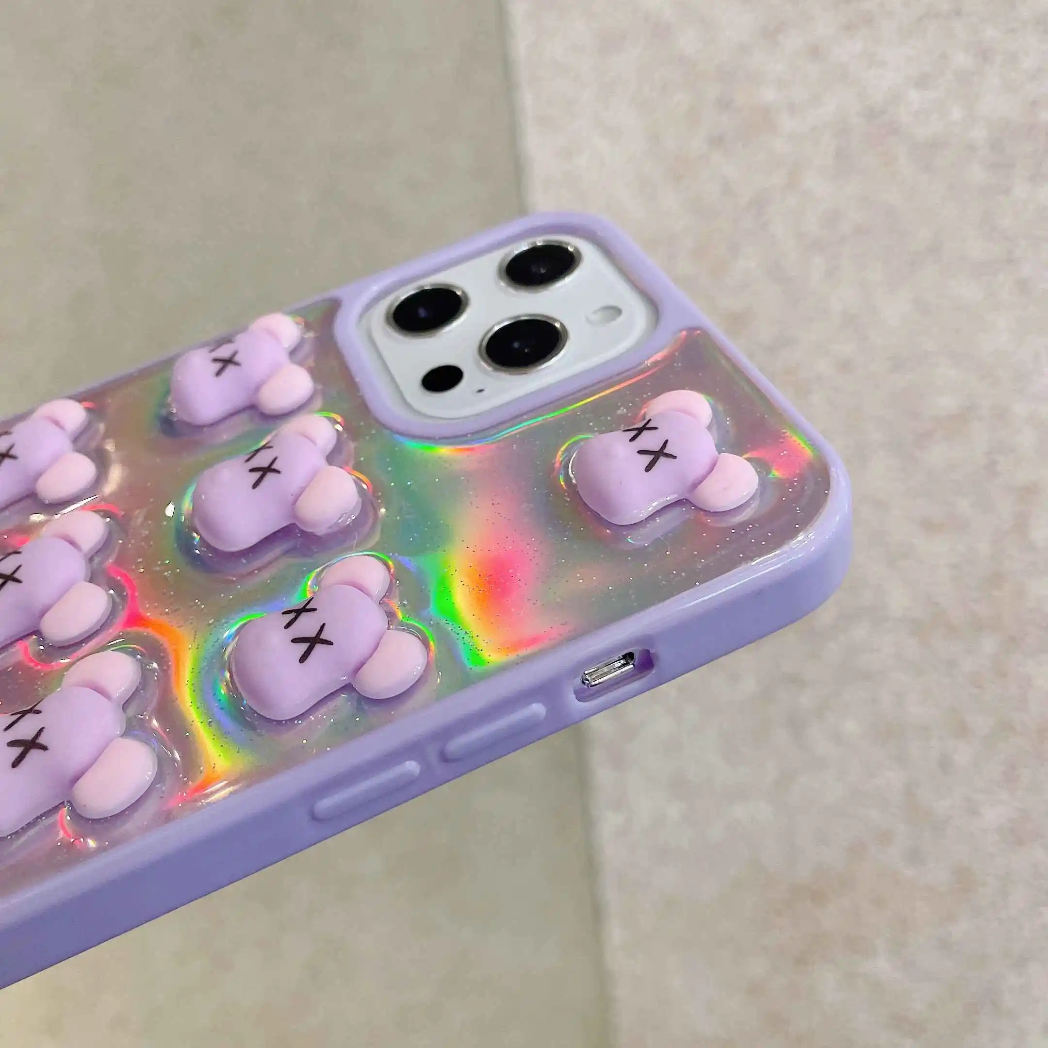 

Case For iPhone 12 11 Pro Max XS Max XR XS X 7 8 Plus 3D Bear Cartoon Character Toy Epoxy Cases For iPhone 11 Pro Max 12 Mini