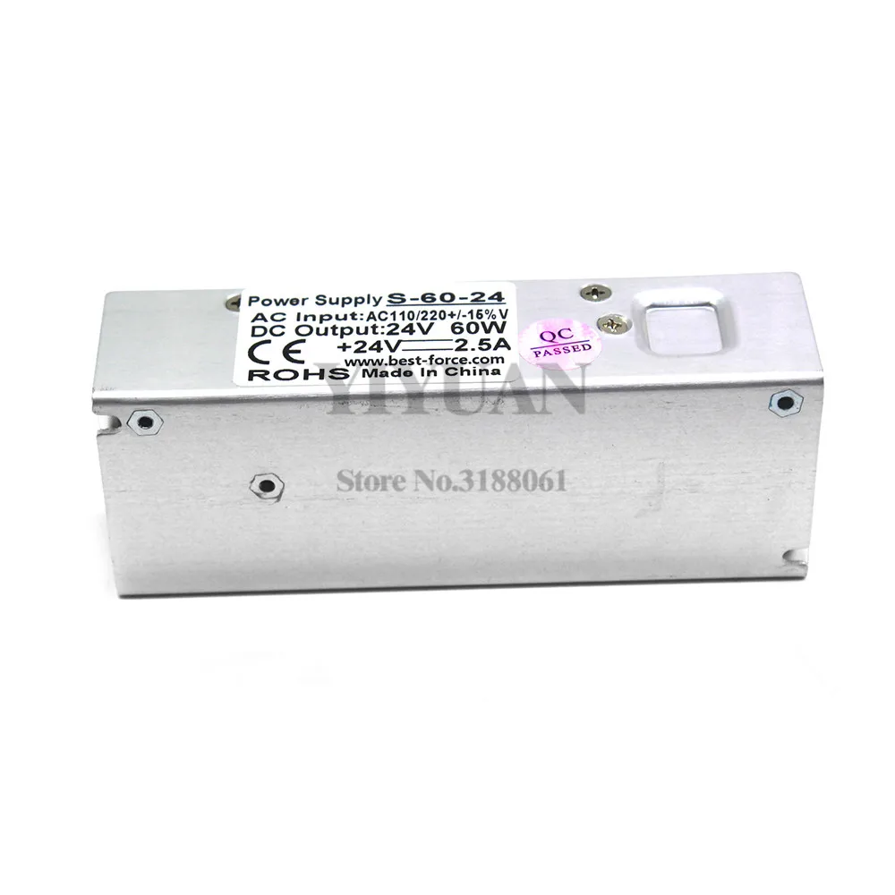 Одиночный выход 60W 24V 2.5A источник питания Dc Swtiching светодиодный трансформатор