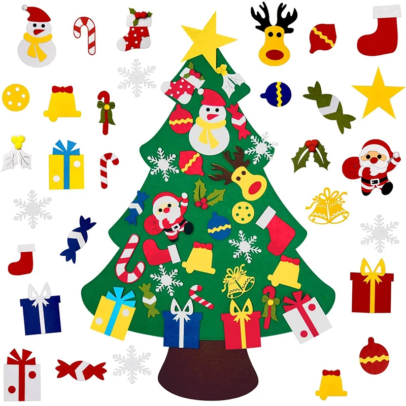 

Kids DIY Felt Christmas Tree Merry Christmas Decorations For Home 2022 Christmas Ornaments Noel Navidad Xmas Gifts New Year Gift