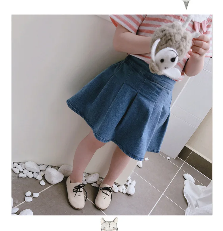 Джинсовая юбка для девочек летняя 2021 модная Милая Детская одежда джинсовая