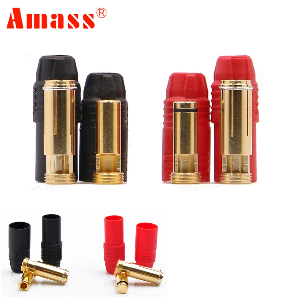 

1 компл. Amass AS150 позолоченный Банановый штекер 7 мм штекер/гнездо для аккумулятора высокого напряжения красный/черный