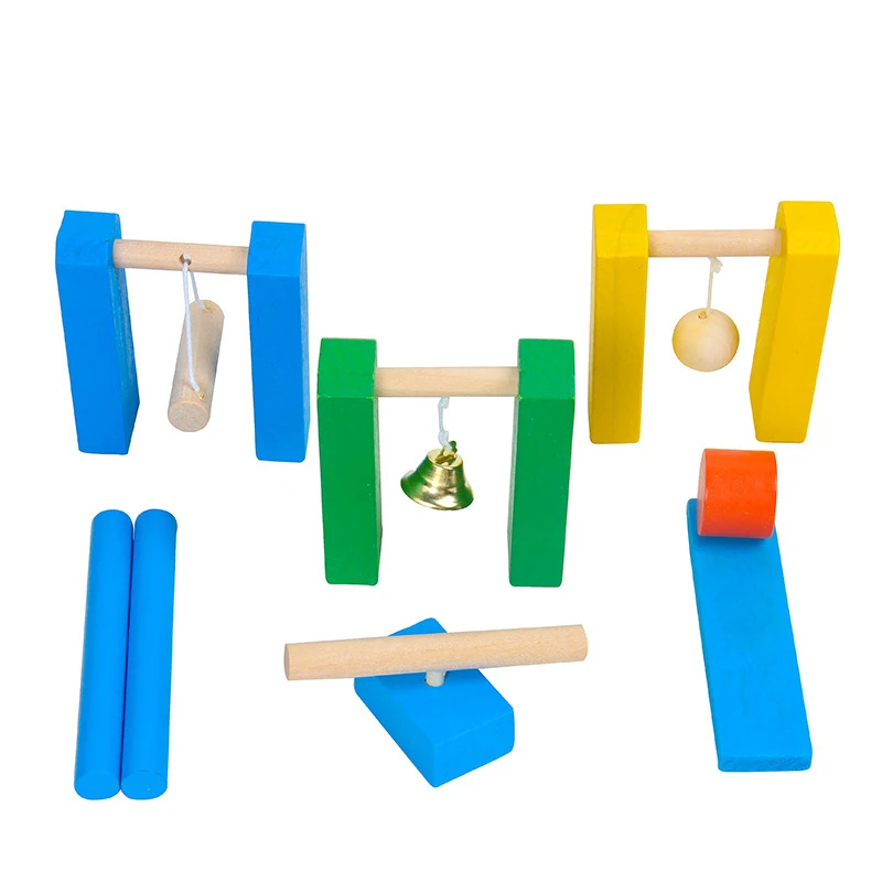 Деревянные строительные блоки для домино детские игрушки цвета радуги дерева