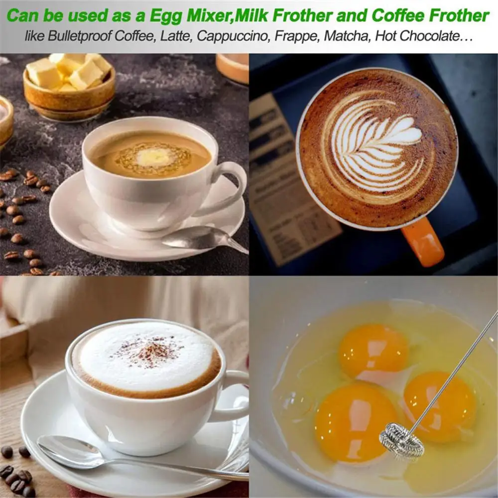 

Electric Handheld Eggbeater Mix Milk Drink Coffee Whisk Mixer Mini Portable Handle Stirrer Practical Kitchen Tools Gadgets