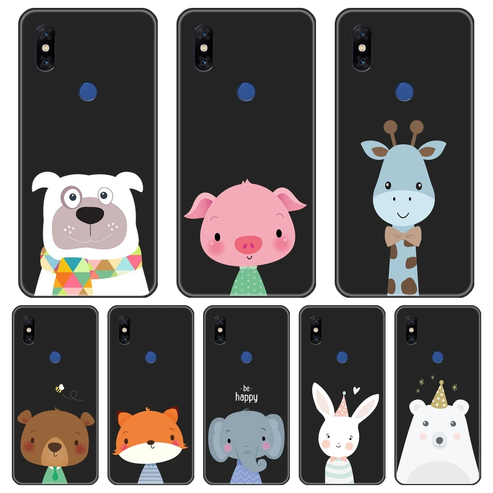Чехол для Xiaomi Mi Note Mix 1 2 2S 3 собачья свинка кавайный Медведь Кролик лиса