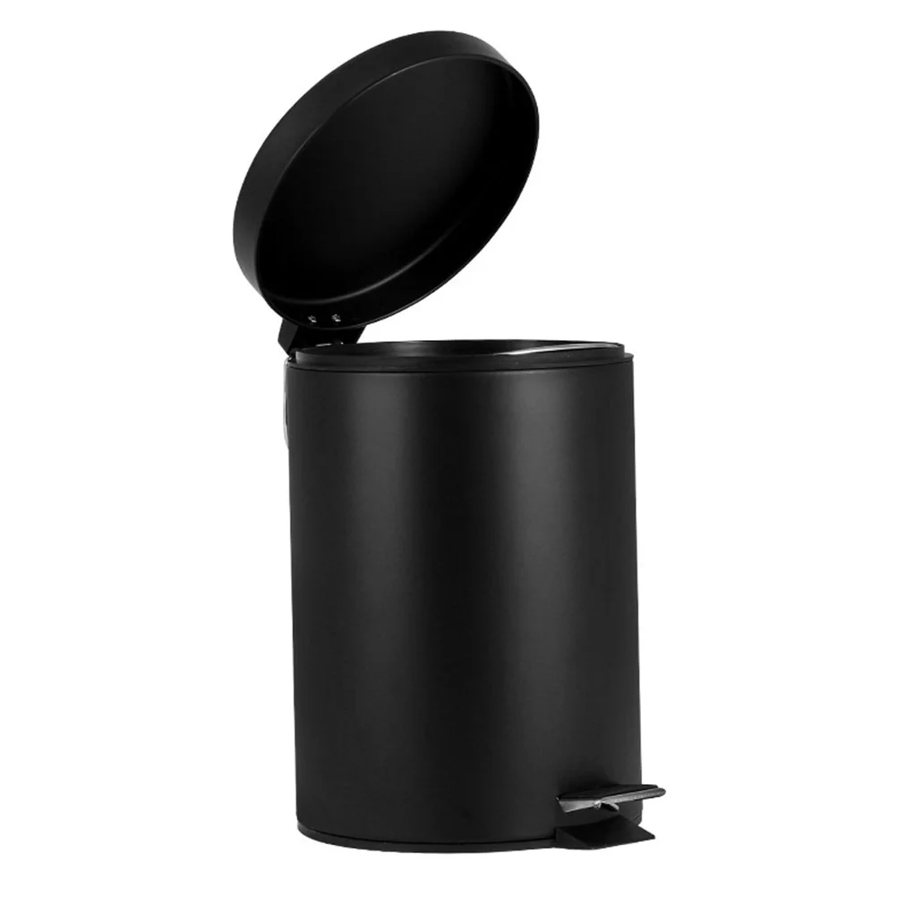 

1PC 7L Waste Container Foot Trigger Trash Can Step-on Garbage Can Cylindrical Trash Bin for Bathroom with 1pc Toilet Brush