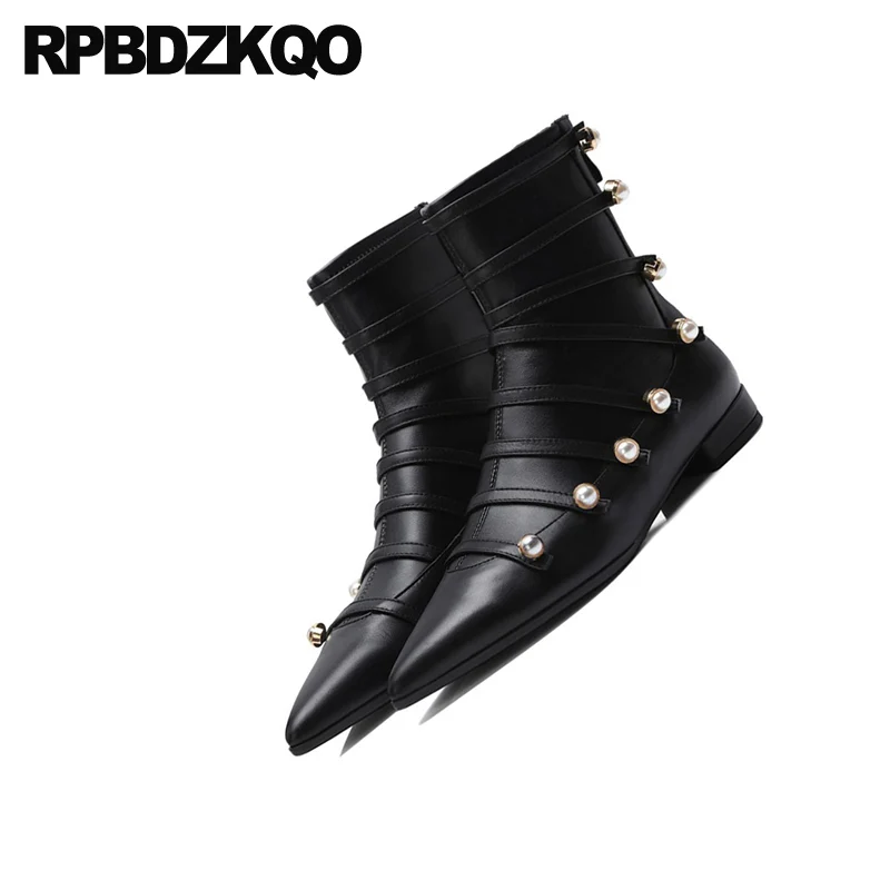 Женские ботильоны из натуральной кожи с острым носком|Женские полусапожки| |