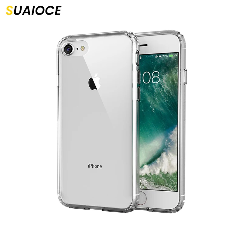 Роскошный прозрачный чехол SUAIOCE для телефона iPhone SE 2020 бампер из мягкого ТПУ