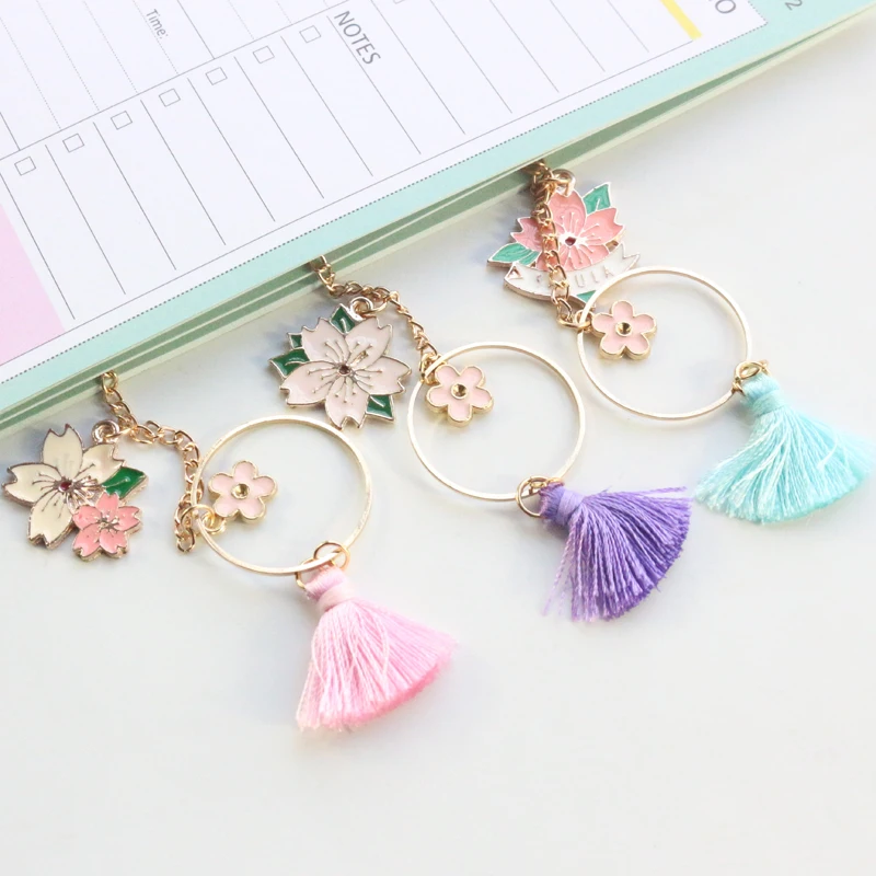 Domikee милый kawaii корейский сплав вишня цветение офисные школьные закладки