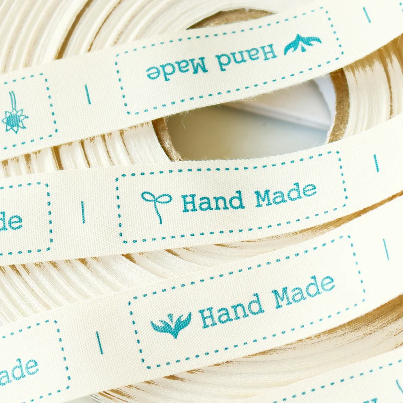 Хлопковая ярлык 20 мм цвет синий ручная работа печатные свадебные аксессуары