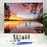 gatyztory%c2%a0paint by numbers for adult sunset scenery painting by number kits home decoration crafts art on canvas