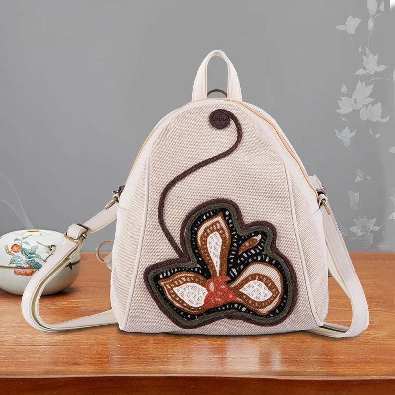 Женский рюкзак модный с вышивкой милый цветок Богемия этнический стиль