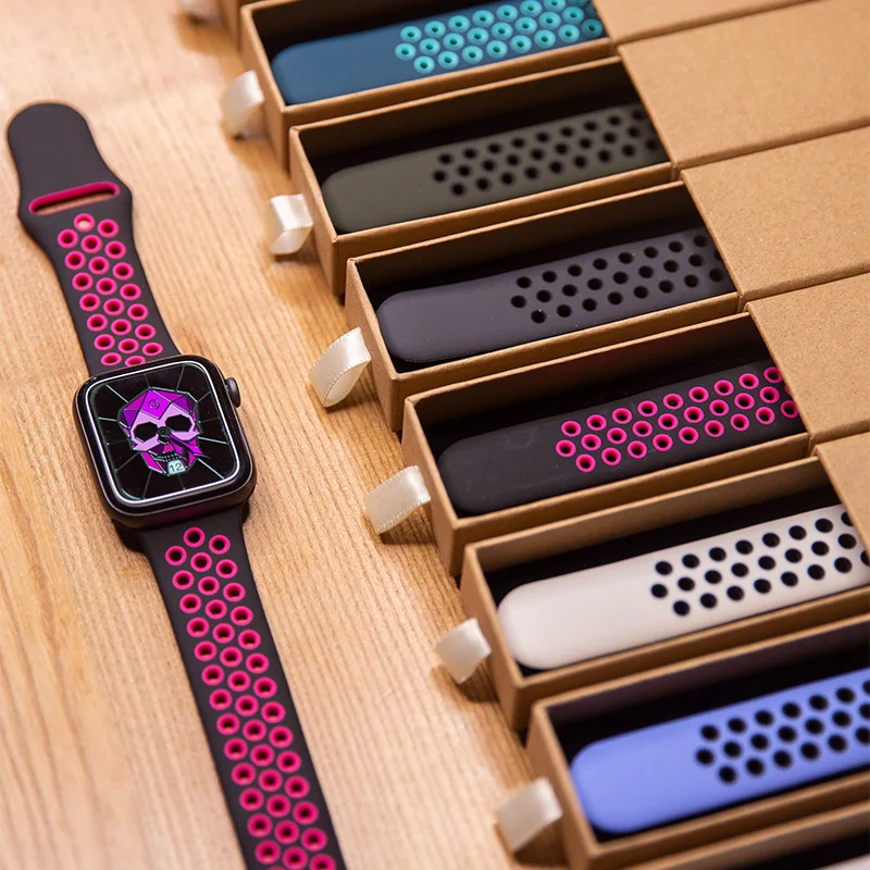 

Rubber Band For Apple Watch 45/41/44/42/40/38mm Strap Silicone Bracelet wristband for correa iwatch series 7 5 SE 6 4 Smartwatch