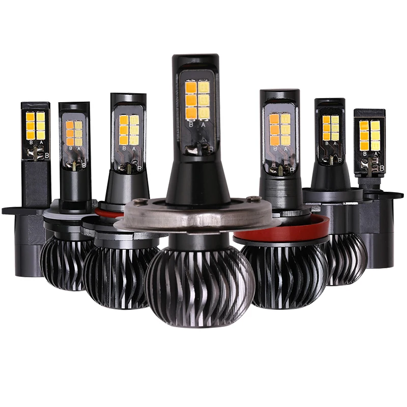 2 шт./компл. двойной Цвет H1 H3 H7 H8 H9 H11 9005 9006 880 881 Led противотуманная лампа фонарь H4