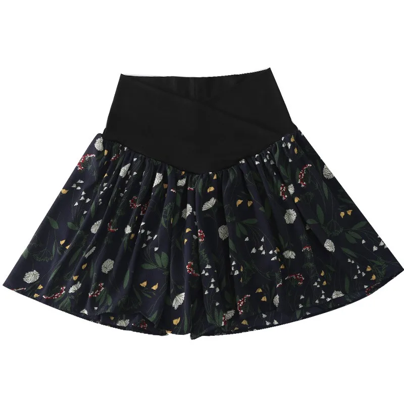 Дышащие шифоновые юбки с цветочным принтом для беременных летняя модная мини