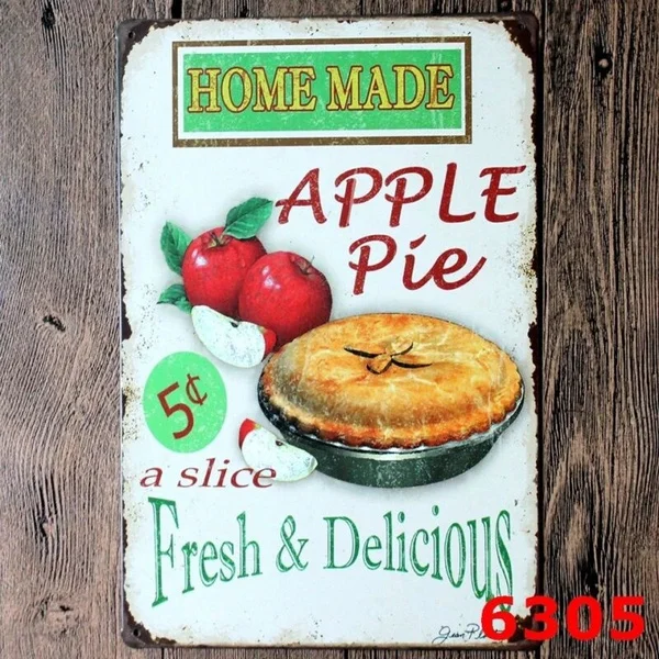 

Metal Tin Sign homemade apple pie Decor Pub Home Vintage Retro Poster Cafe ART