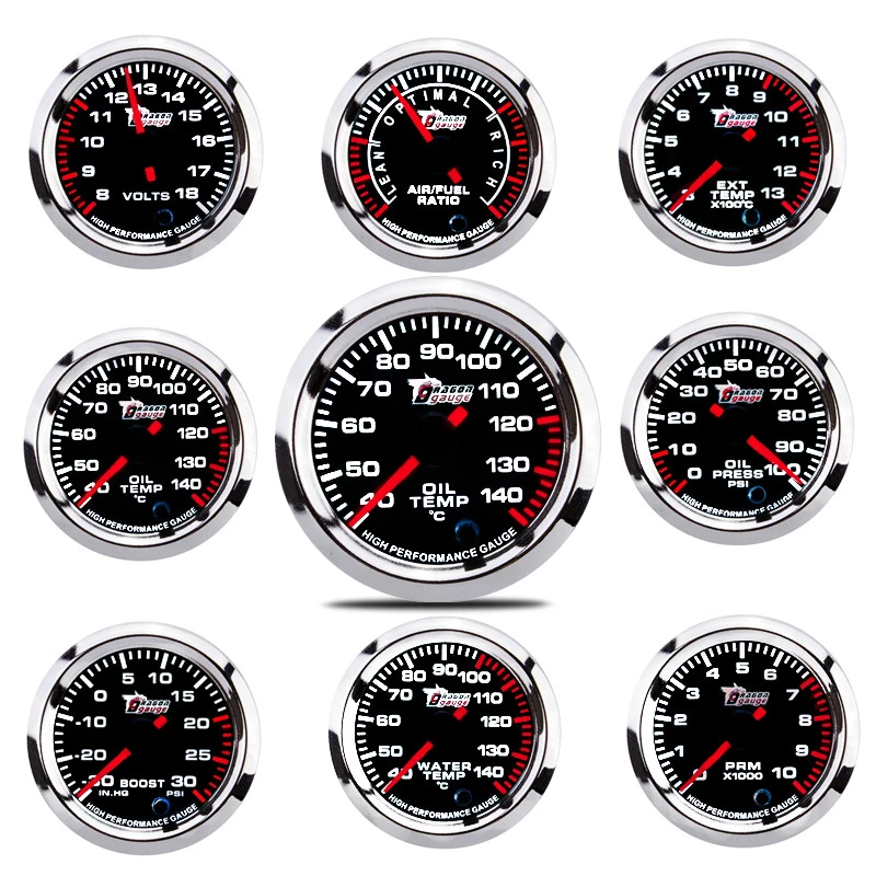 2 &quot52 мм Автомобильный манометр для воды масла давления топлива вольт датчик