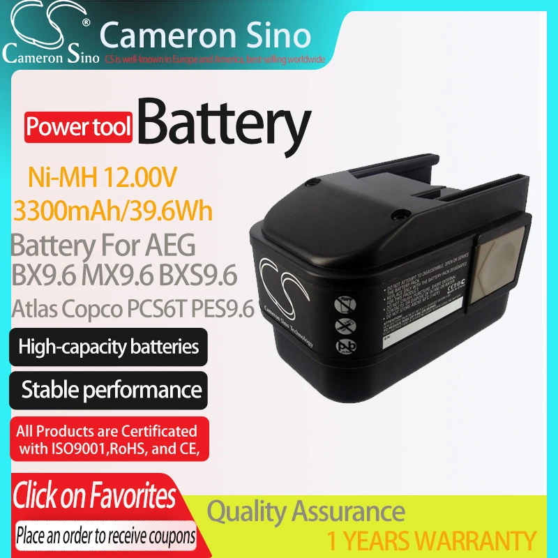 Аккумулятор Cameron Sino для электроинструментов AEG BX9.6 BXS9.6 B9.6 MX9.6, подходит для Atlas Copco PCS6T PES9.6 9,6 T, сменный аккумулятор 2100 мАч