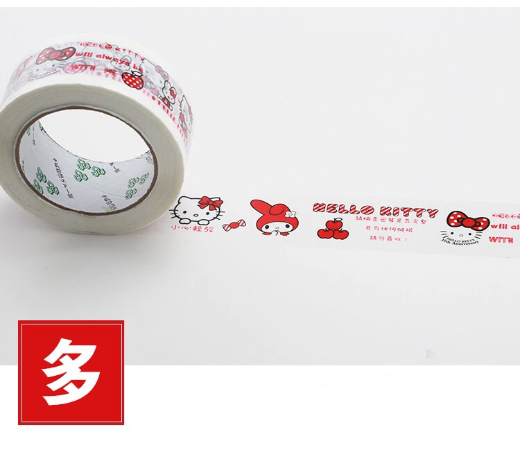 1 шт. HelloKitty my melody мультфильм Kawaii упаковочная лента большой рулон 100 метров белая Нижняя Милая мультяшная анимационная лента ОПП