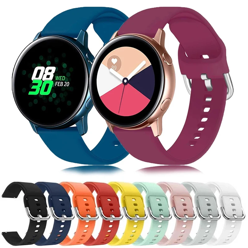 

20mm 22mm Silicone Origina Watch Starp For Samsung Galaxy Active 2 Replacement Starp Wristband For Amazfit BiP GTR HuaWei GT 2E