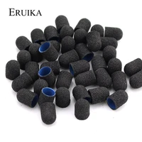 50pcs black 1015mm plastic sanding caps rubber nail drill foot cuticle milling cutter for manicure pedicure files accessories