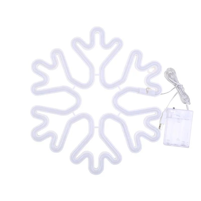 

Home Decor LED Neon Sign Snowflake Shaped Emulsion USB Battery Night Light Decorative Table Lamp for Home Party