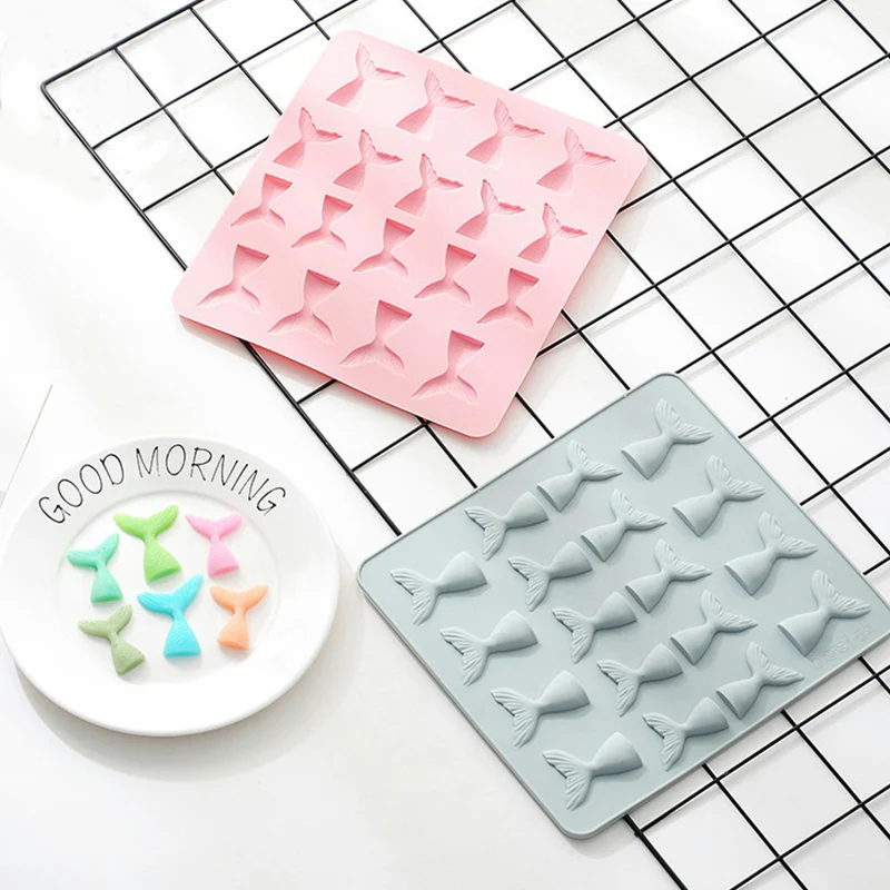 1 шт. 18 полостей хвосты русалки силиконовые формы Шоколадные конфеты Желе Формы