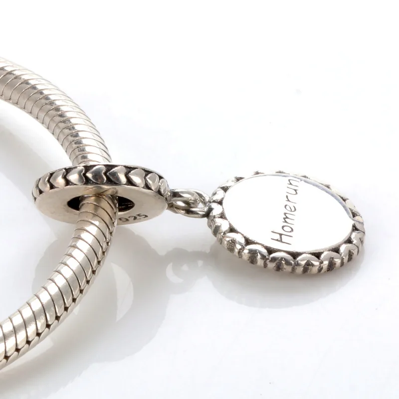 

Amas S925 Sterling Silver Pendant Women's Baking Paint Baseball Pendant Fit Original Charms Bracelet