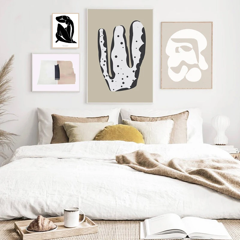 Абстрактный скандинавский модный стиль бохо бежевые цвета фотография стены