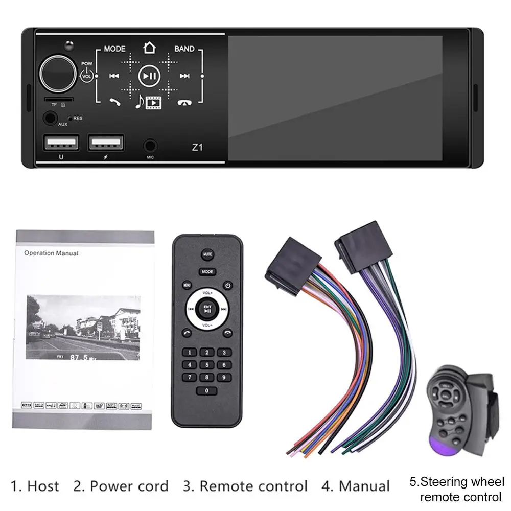 Автомагнитола 1 DIN аудио стерео USB AUX FM Bluetooth mp5 плеер радиостанция автомобильная