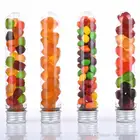 Прозрачная цилиндрическая пробирка из ПЭТ, 15 шт., 30 мл, резиновая капсула для конфет, соли для ванны, пластиковая бутылка 25*110 мм